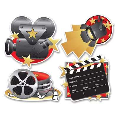 4 Piece Awards Night Movie Cutouts Wall Décor Set | Wayfair North America