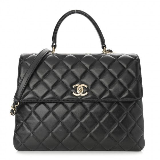 CHANEL

Lambskin Quilted Large Trendy CC Dual Handle Flap Bag Black | Fashionphile