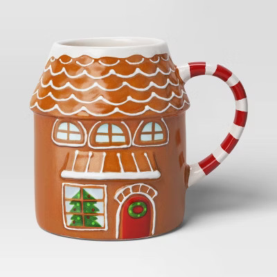 19oz Christmas Earthenware Figural House Mug - Wondershop™ | Target