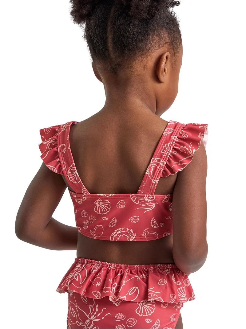 Modern Moments by Gerber Baby and Toddler Girl Two- Piece Swimsuit with Ruffles, Sizes 0/3M-5T | Walmart (US)