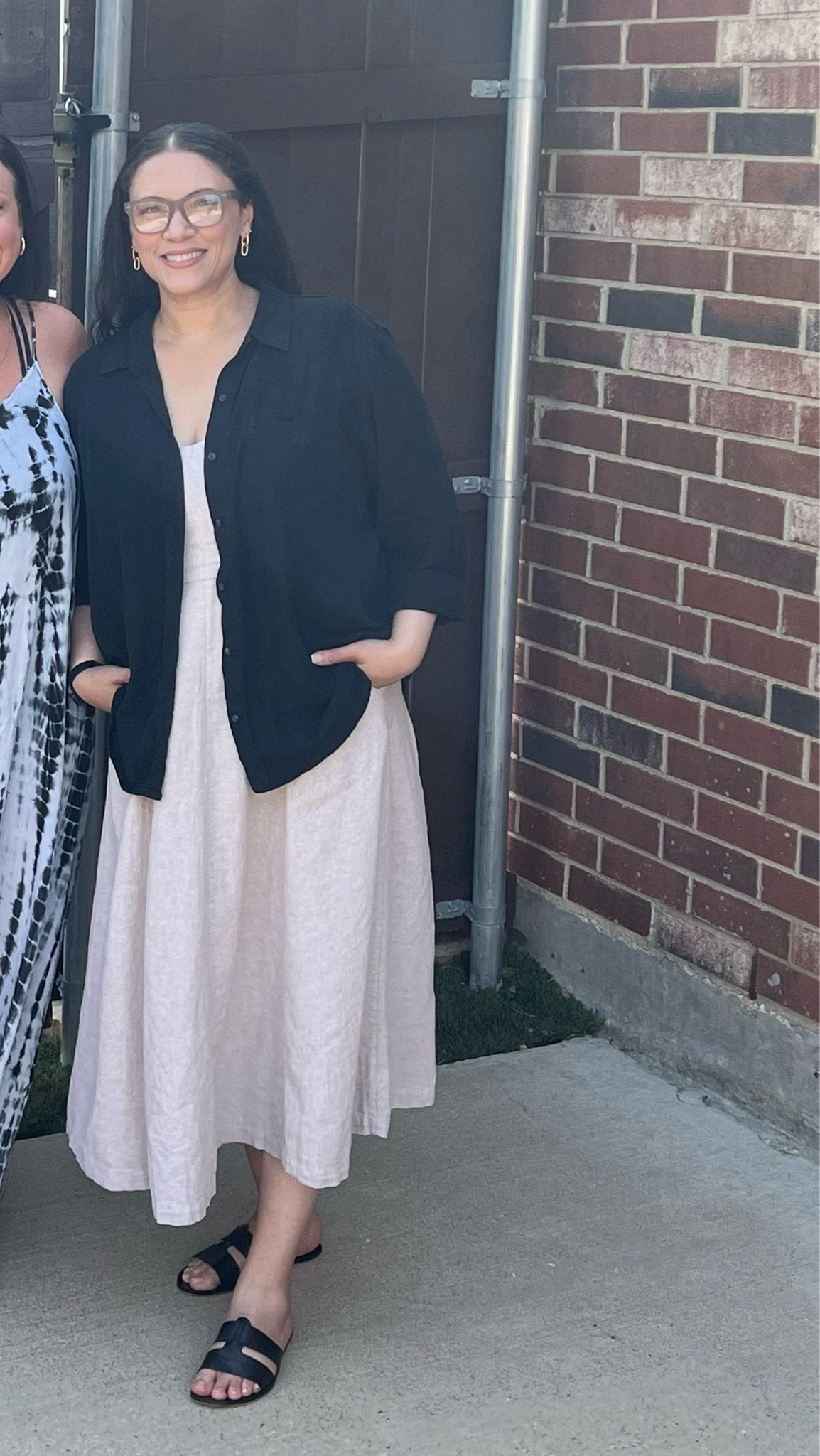 Our last days of linen.

Sweetheart neckline dress, button down shirt, slides (old J.Crew)

#LTKOver40 #LTKSeasonal #LTKMidsize
