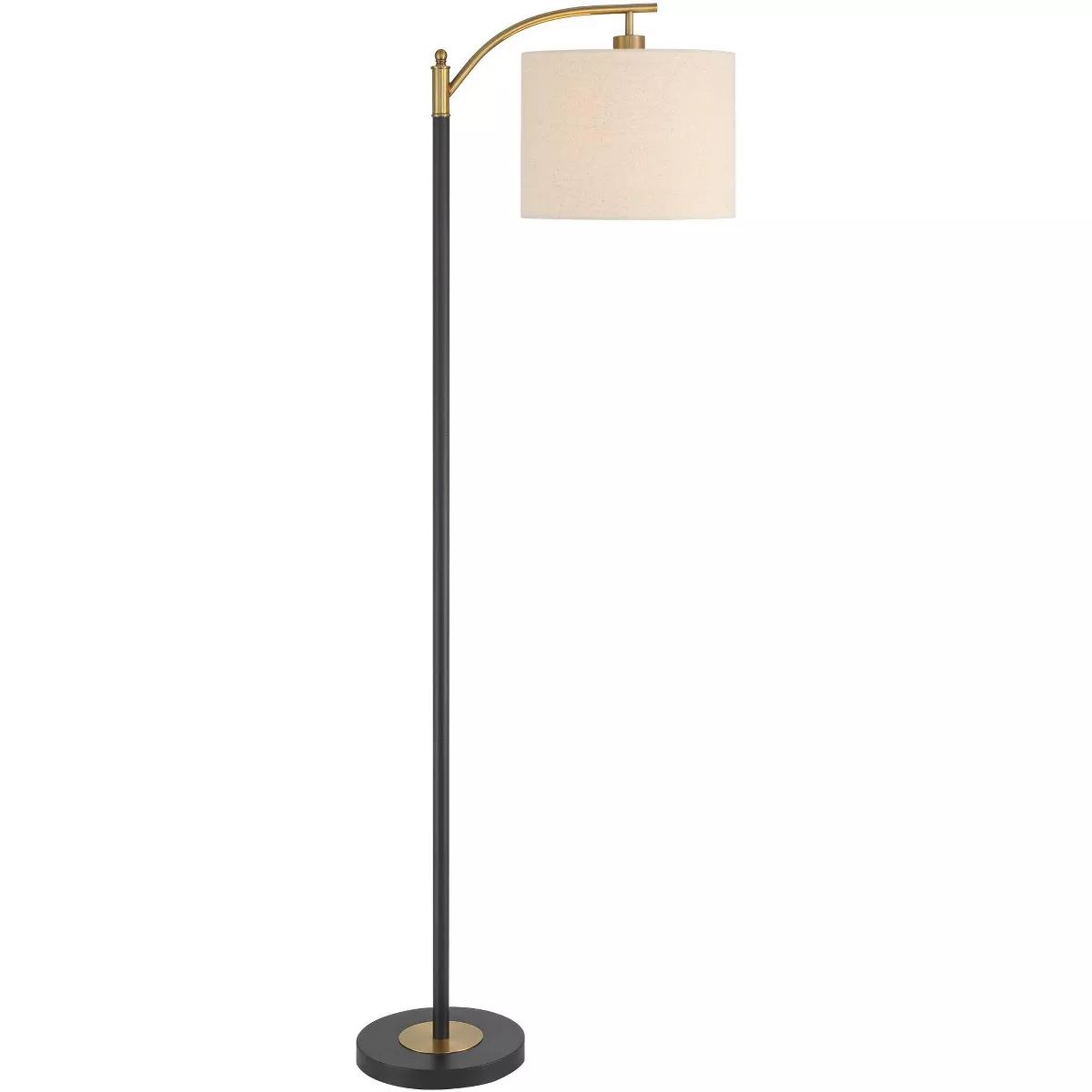 360 Lighting Rayna Mid Century Modern Downbridge Floor Lamp 61 1/2" Tall Black Gold Metal Off Whi... | Target