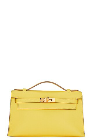hermes Hermes Calfskin Kelly Pochette Handbag in Yellow - Yellow. Size all. | FWRD 