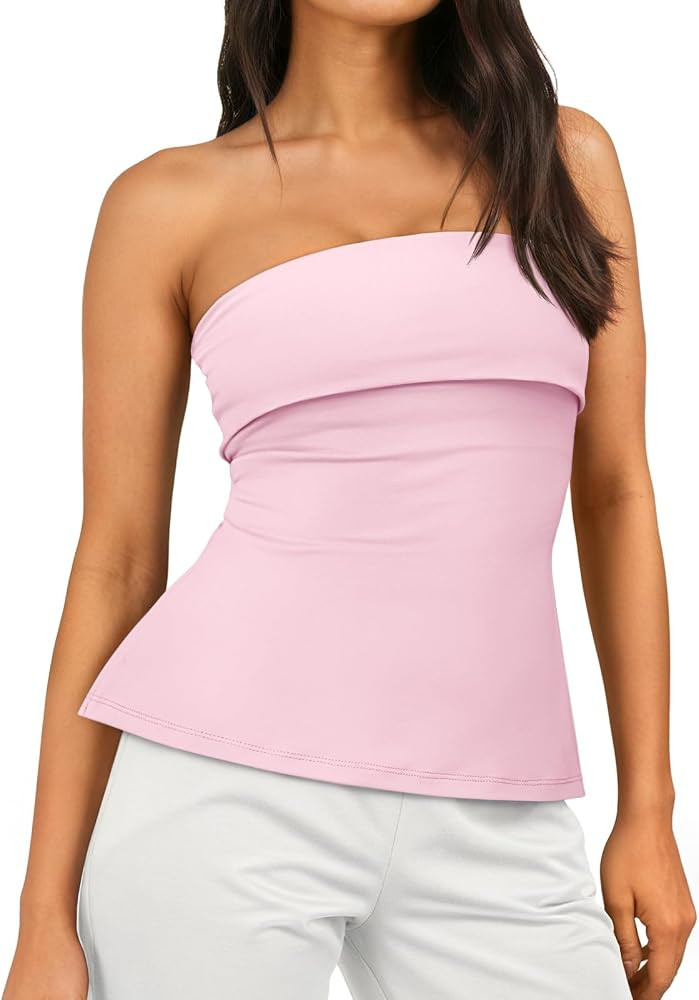 AUTOMET Going Out Tube Tops for Women 2025 Trendy Summer Off Shoulder Backless Cute Work Shirts V... | Amazon (US)