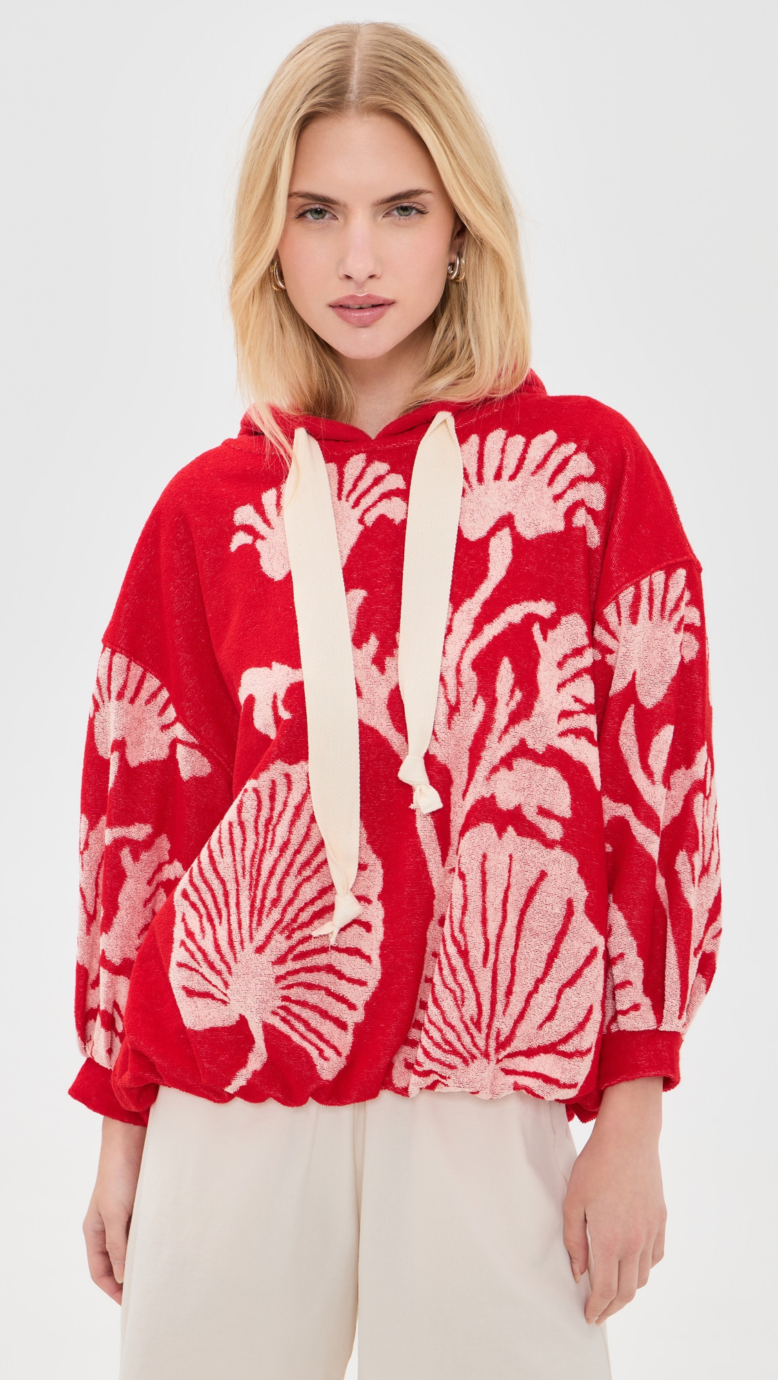 Free People Shell Baby Hoodie Cherry Combo L | Shopbop