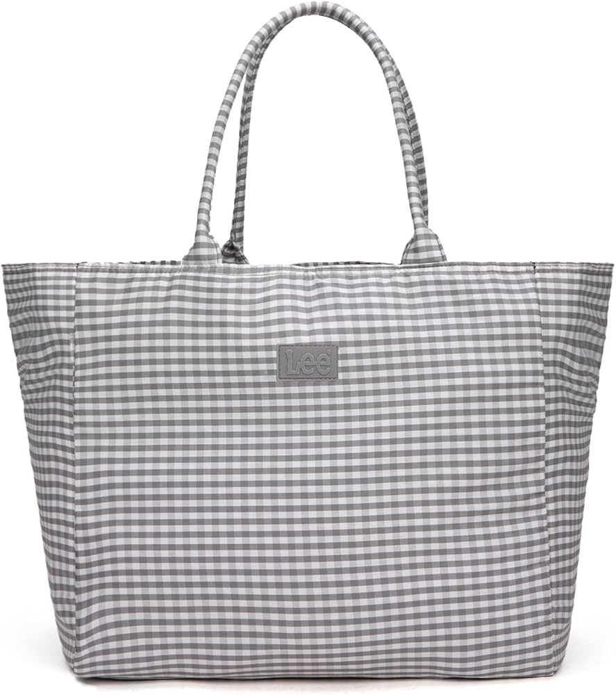 Montana West Lee Gingham Tote Bag for Women, Casual Big Canvas Tote Bag, Large Checkered Shoulder... | Amazon (US)