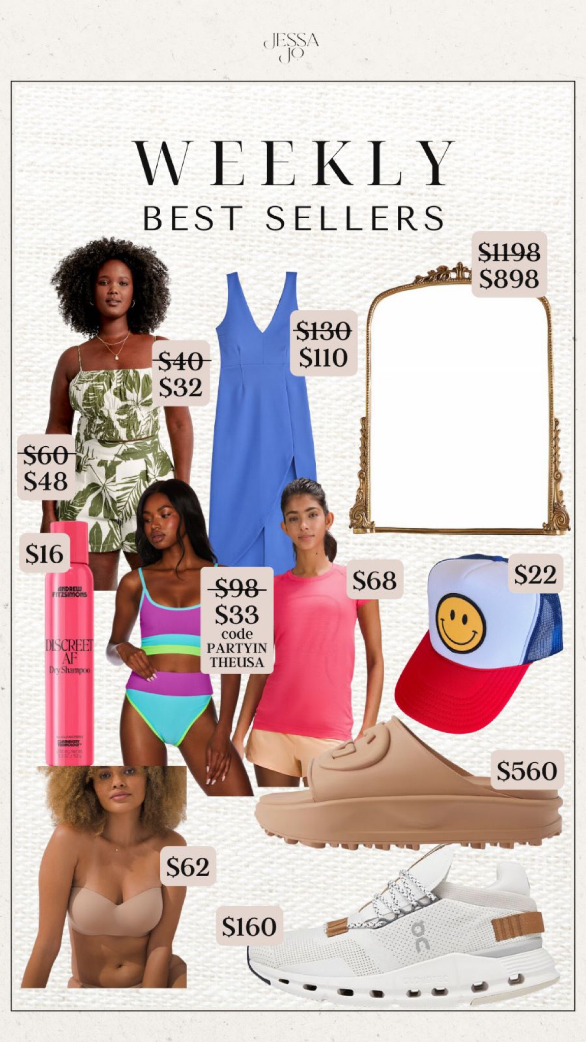 Weekly best sellers vacation outfit athletic style bikini set accent mirror gucci sandals 

#LTKunder50 #LTKsalealert #LTKunder100