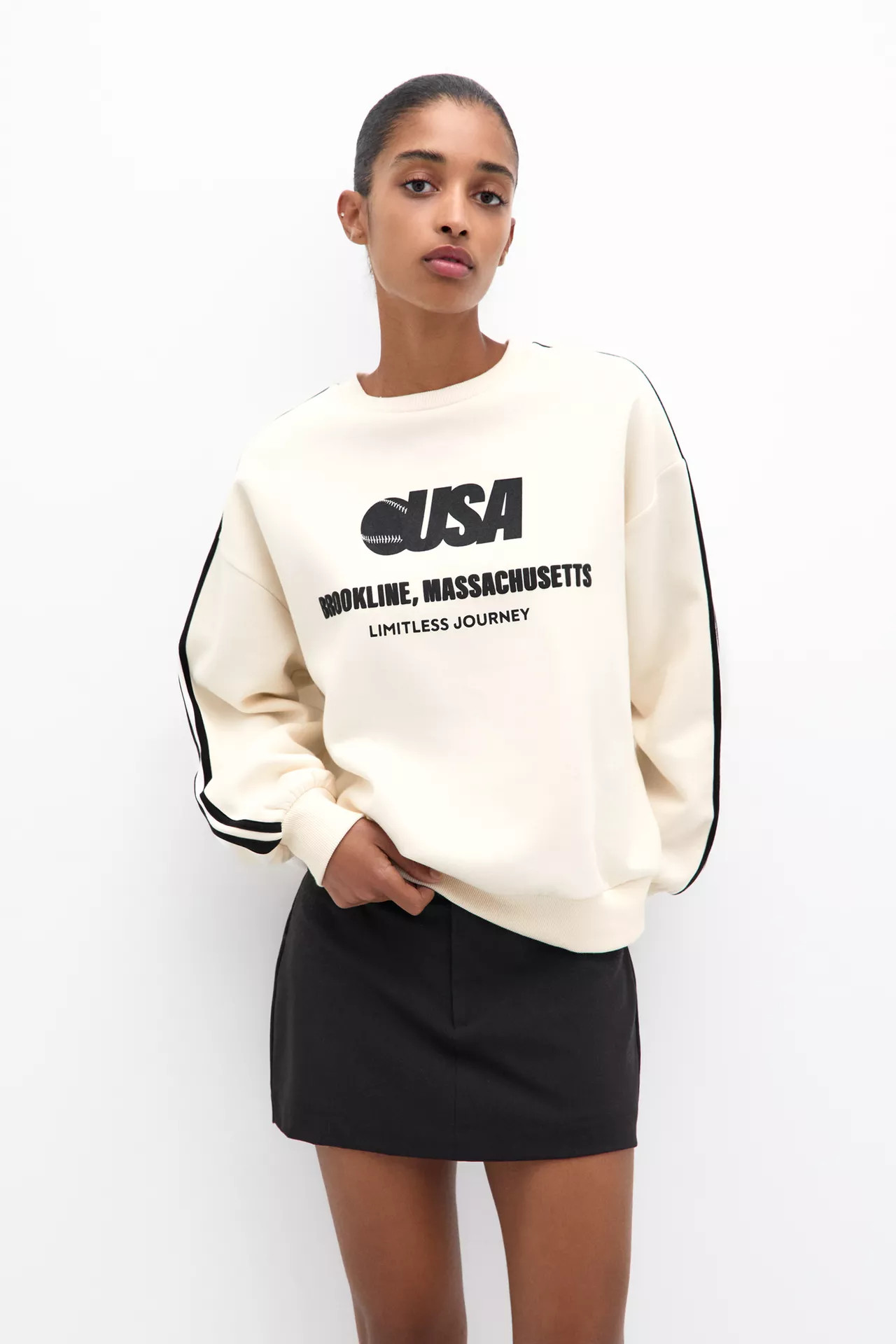 College sweater met strepen | PULL and BEAR NL