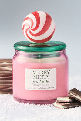 Merry Mints Gourmand Peppermint Stick Lidded Glass Candle | Anthropologie (US)