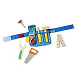 Melissa & Doug Deluxe Tool Belt Set - 5 Wooden Tools, 8 Building Pieces, Adjustable Belt | Amazon (US)