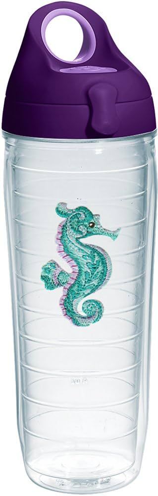 Tervis Purple Teal Seahorse Tumbler with Emblem and Purple Lid 24oz Water Bottle, Clear | Amazon (US)