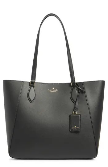 Kate Spade New York poppy refined grained leather tote bag in Black at Nordstrom Rack | Nordstrom Rack