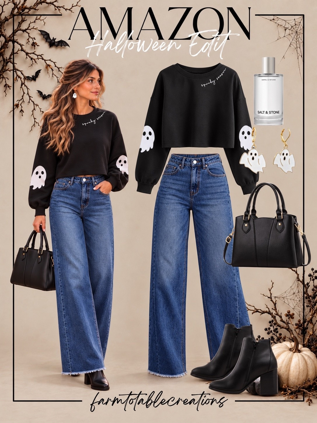 Amazon Halloween Outfit 👻🖤

This Amazon Halloween outfit is such a cute way to dress festive without wearing a costume. The black ghost sweatshirt adds a playful spooky-season touch, while the relaxed wide-leg jeans keep the look casual and easy to wear.

Finish it with black ankle boots, a structured handbag, ghost earrings, and your favorite fall fragrance for the perfect look for pumpkin carving, handing out candy, a Halloween party, or a casual October night out.

Follow @farmtotablecreations on Instagram for more cozy home finds and trending decor.

#LTKStyle #LTKFashion #AmazonFashion #AmazonFinds #AmazonStyle #HalloweenOutfit #HalloweenFashion #SpookySeason #GhostSweatshirt #CasualHalloween #OctoberStyle #FallOutfit #WideLegJeans #HalloweenStyle #AutumnFashion

#LTKSeasonal #LTKOver40 #LTKmomlife