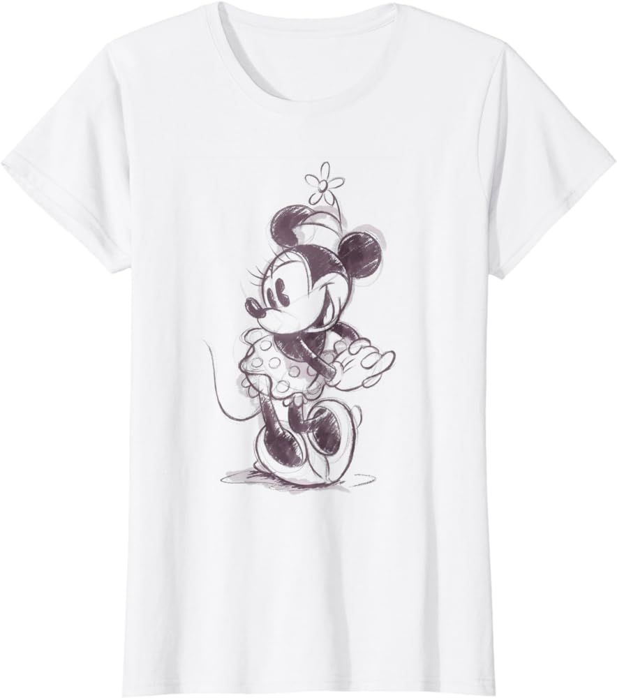 Disney Mickey And Friends Minnie Mouse Sketch Portrait T-Shirt | Amazon (US)
