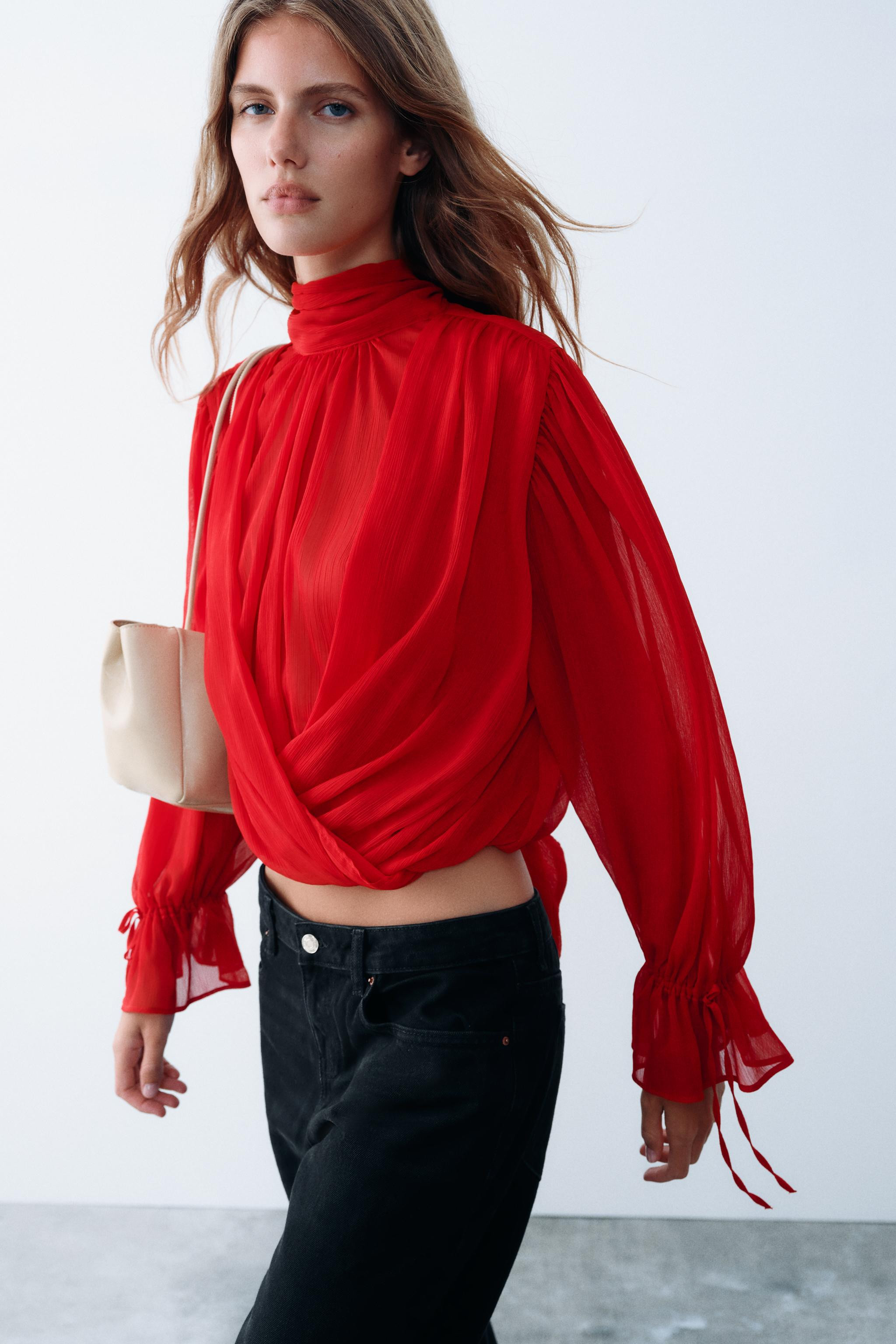 DRAPED BACK-TIE BODYSUIT | Zara US
