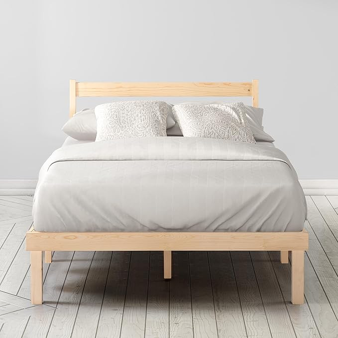 ZINUS Robin Wood Platform Bed Frame with Headboard, Wood Slat Support, No Box Spring Needed, Easy... | Amazon (US)