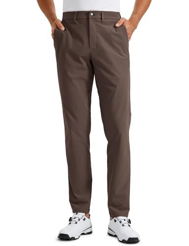 CRZ YOGA Men's All Day Comfy Golf Pants - 34" Quick Dry Lightweight Work Casual Trousers with Pockets Dark Mocha 34W x 34L | Amazon (US)