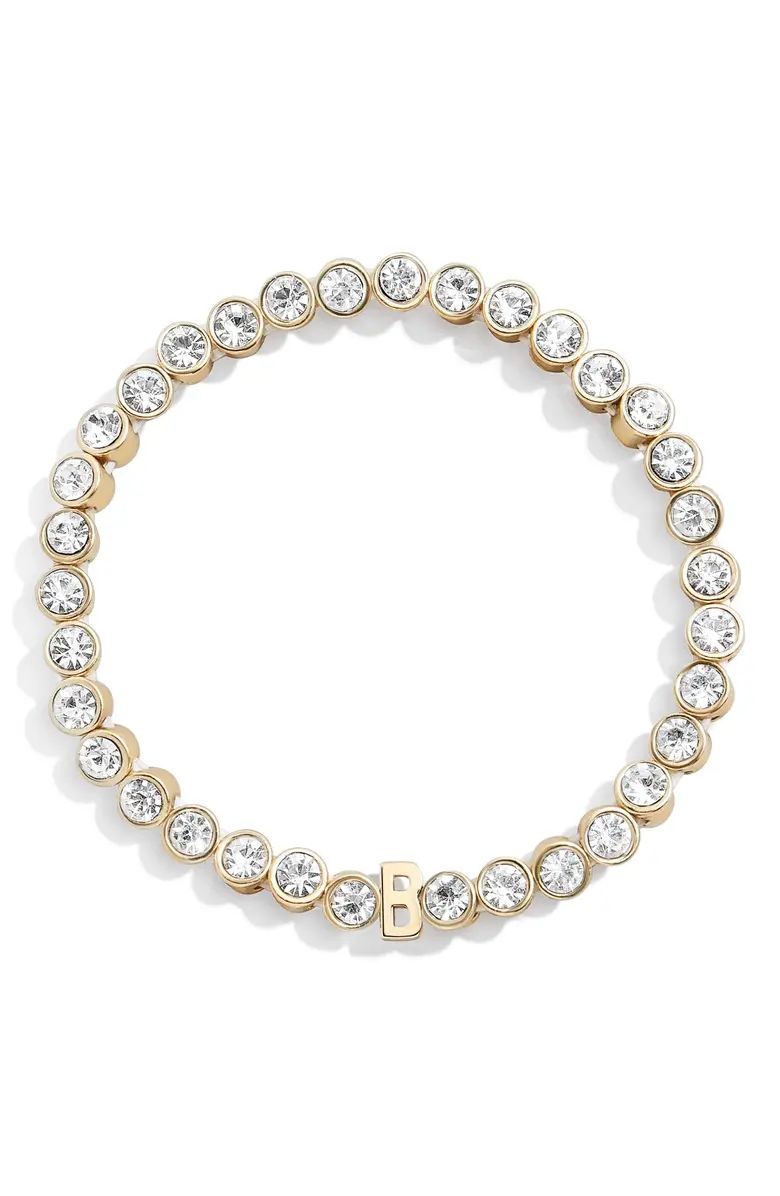 BaubleBar Initial Crystal Beaded Stretch Bracelet | Nordstrom | Nordstrom