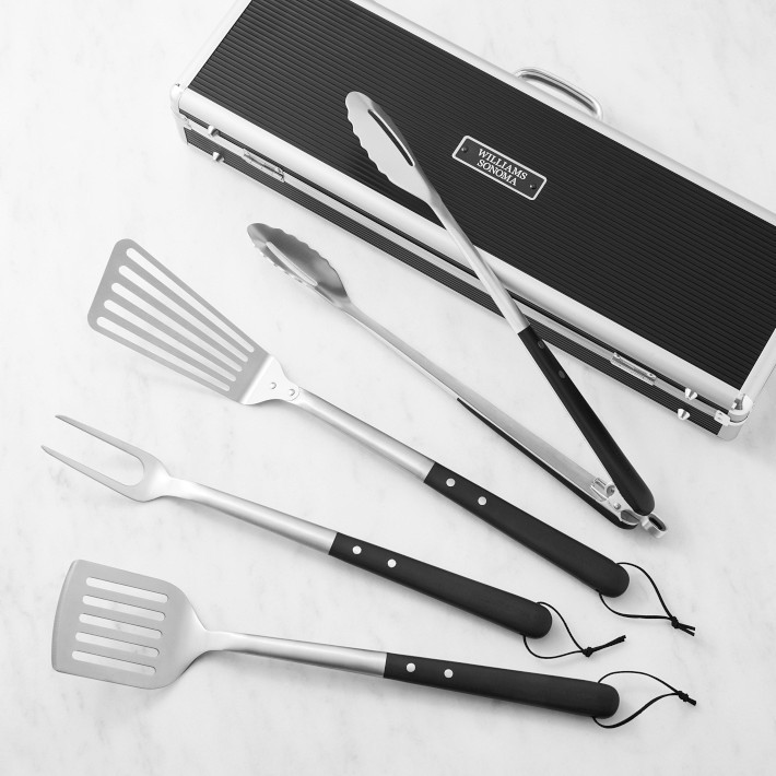 Williams Sonoma BBQ Tools with Fish Spatula in Case, Set of 4 | Williams-Sonoma