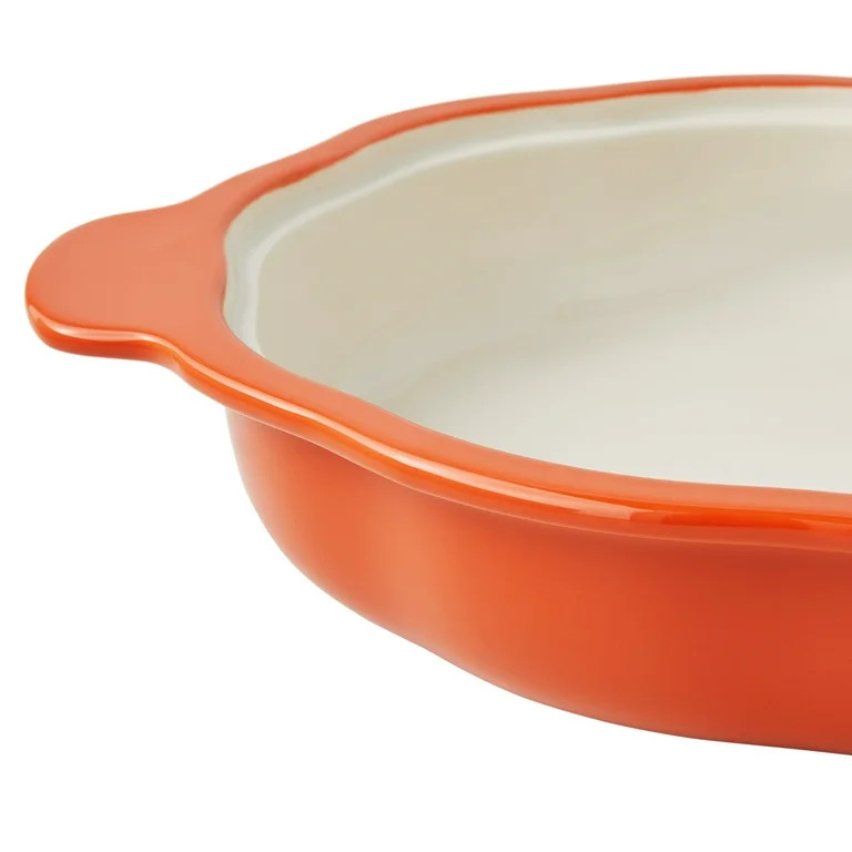 The Pioneer Woman 10-Inch Pumpkin Stoneware Pie Baking Dish with Lid, Orange | Walmart (US)