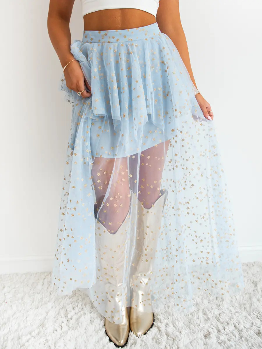 Starry Glitter Tulle Maxi Skirt | Shop Southern Made & Southern Made Tees