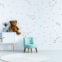 Constellations Vinyl Wall Stickers - Zodiac Star Space Ceiling Art Decals Gold Stars Astronomy Set K | Etsy (US)