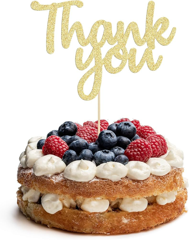 Gyufise 1Pcs Gold Glitter Thank You Cake Topper Thanksgiving Cake Decoration for All That You Do ... | Amazon (US)