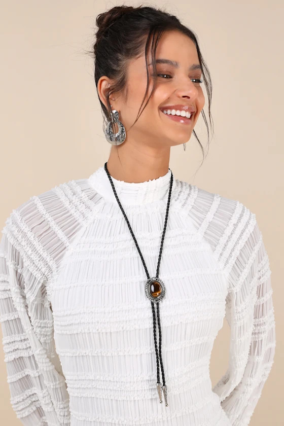 Western Wow Silver and Black Chunky Bolo Tie | Lulus