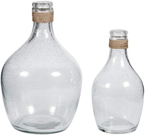 Signature Design by Ashley Marcin Modern Glass 2 Peiece Bottle Neck Vase Set, Clear | Amazon (US)