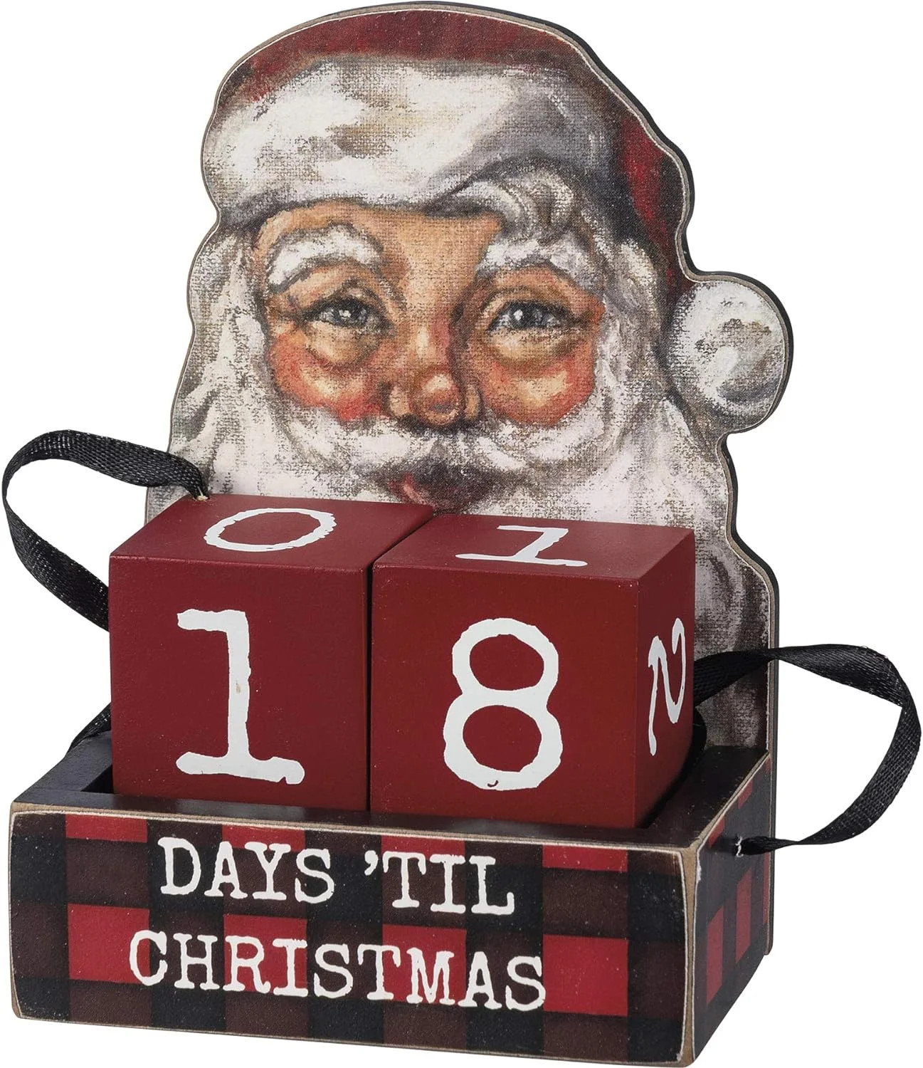 Santa Block Countdown Days 'Til Christmas ( 4" x 5.50" x 2'' ) | Walmart (US)
