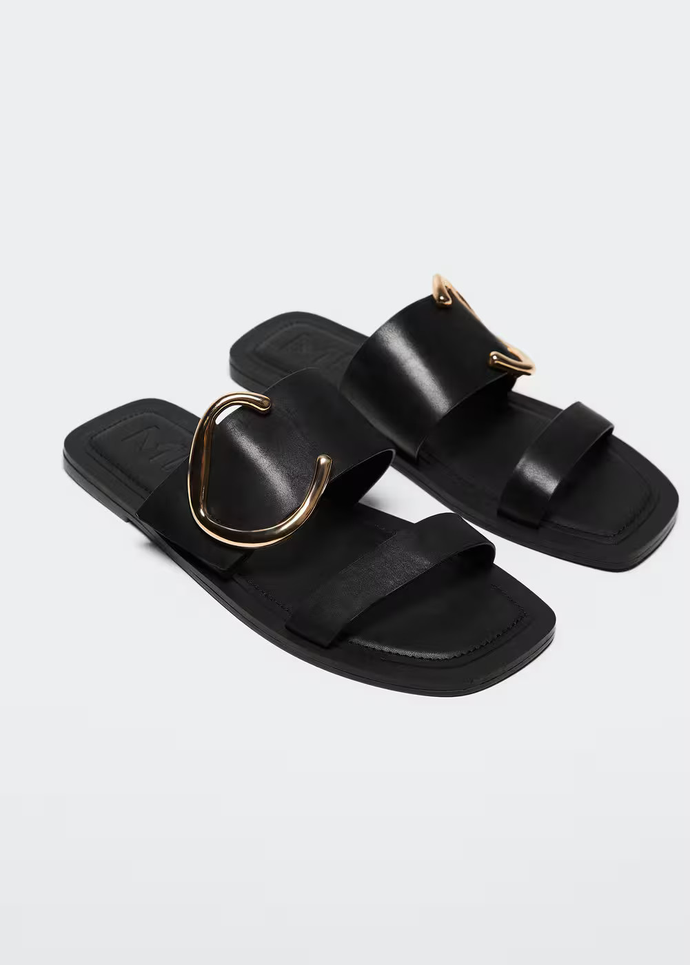 Buckle leather sandals -  Women | Mango USA | MANGO (US)