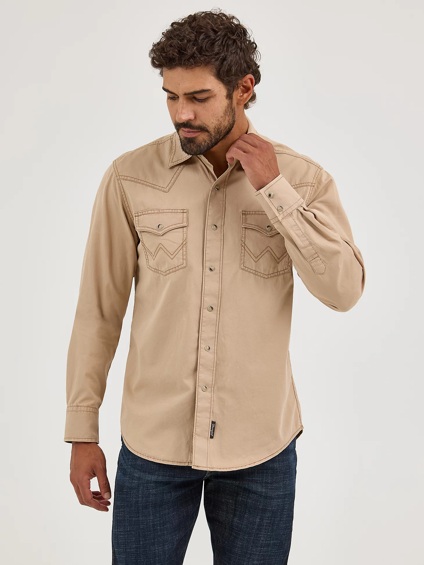 Men's Wrangler® Retro Premium Pigment Dyed Twill Western Snap Shirt | Wrangler