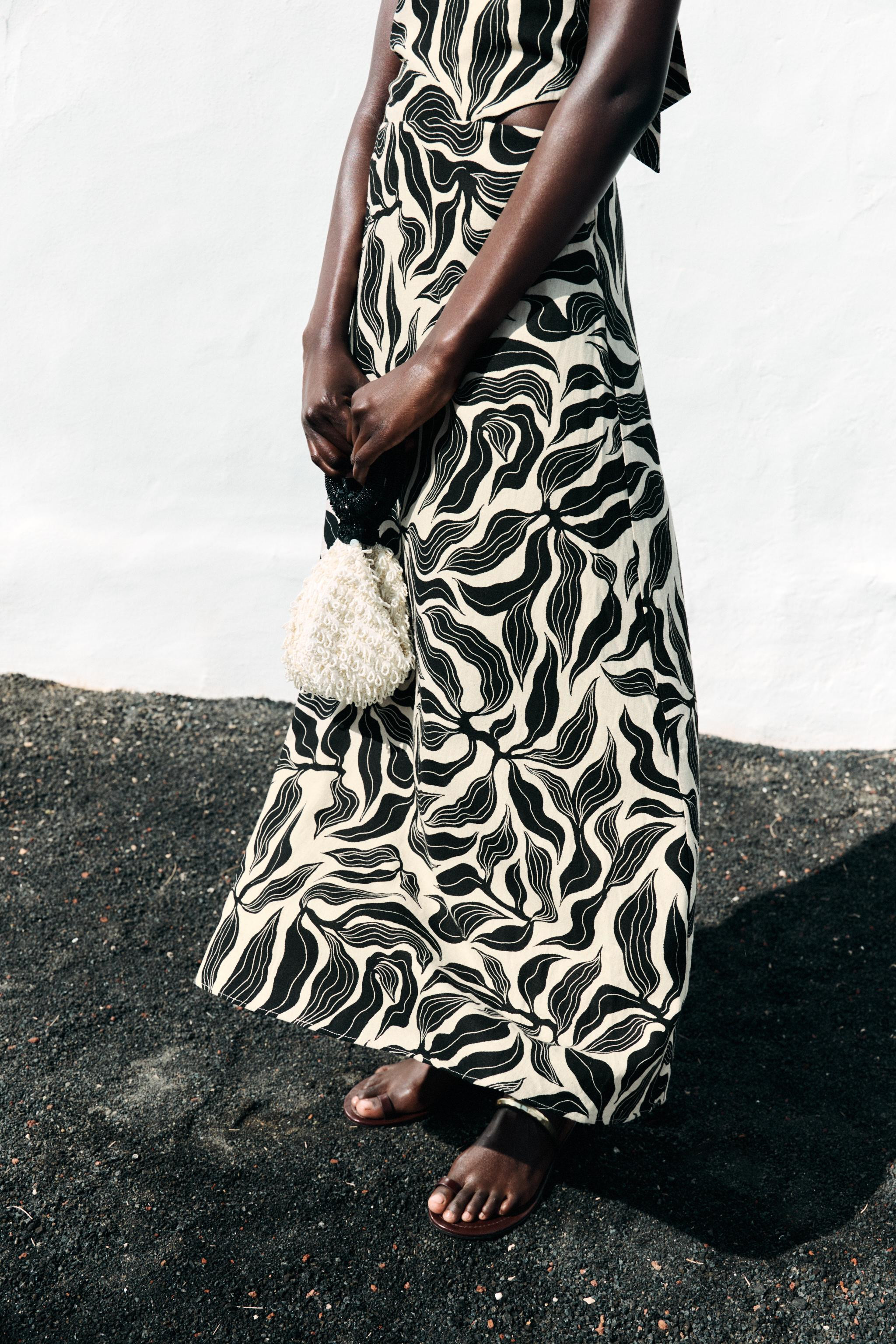 HALTER MIDI DRESS WITH LINEN BLEND | Zara UK