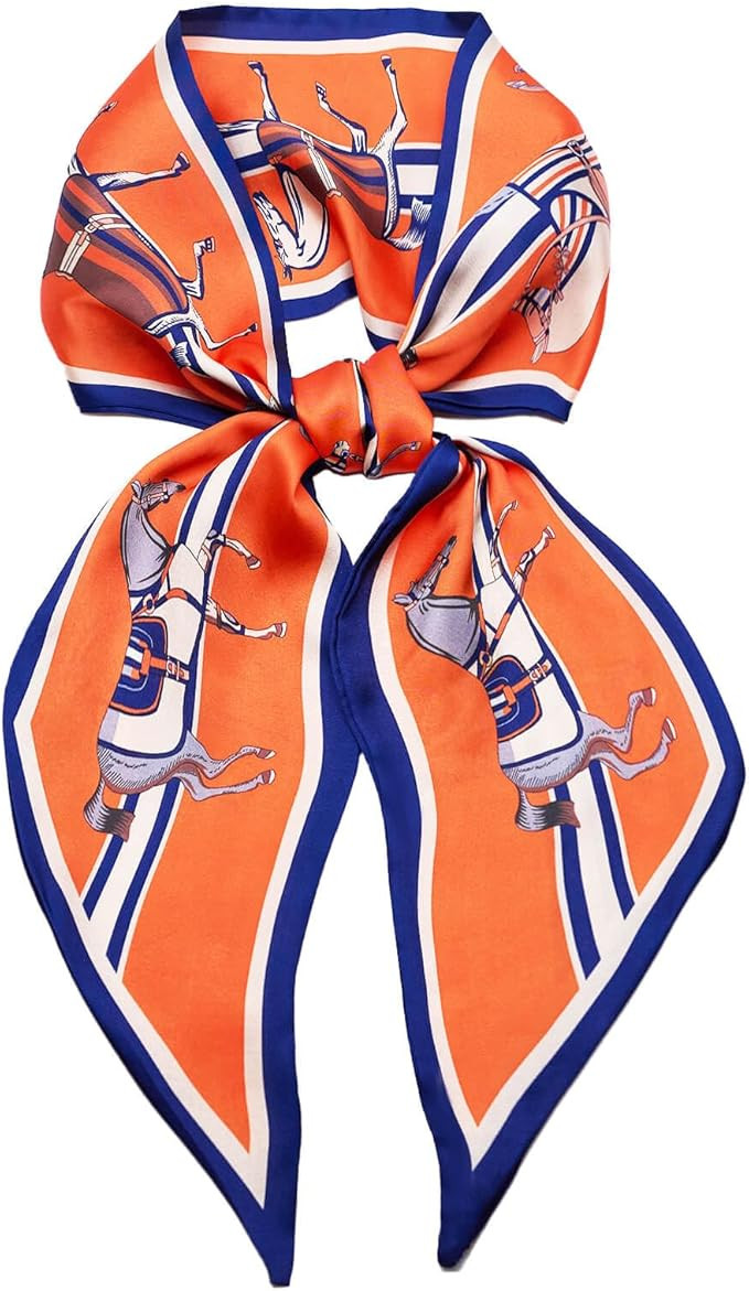 Silk Like Scarf for Women Neck Scarf Belt Satin Scarf for Hair Tie Fashion Purse Scarf for Handba... | Amazon (US)