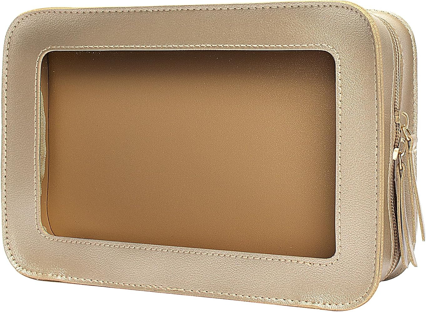 Clear Makeup Bags, TSA Approved Toiletry Bag with Zipper, Clear Makeup Organizer Fit Carry-on Tra... | Amazon (US)