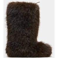 Zara - Faux Fur Boots Ski Collection In Brown - 4 - Woman | Zara UK