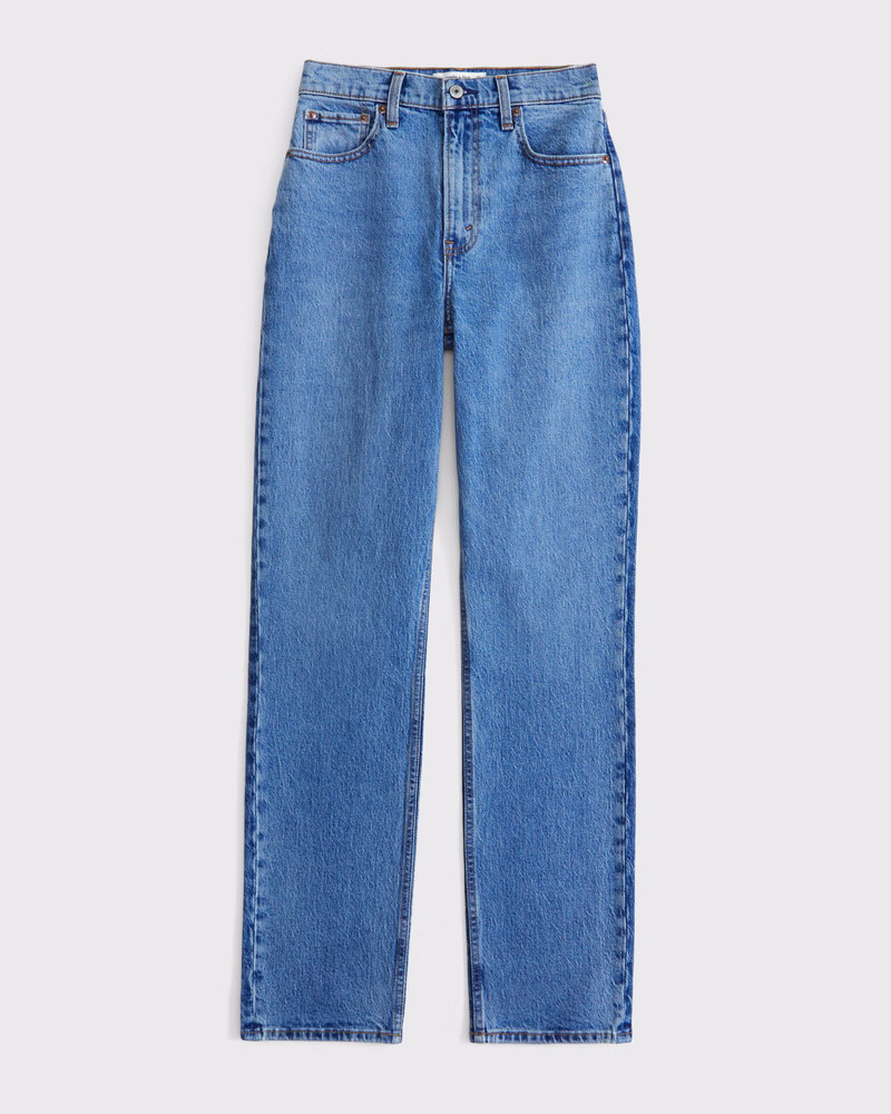 Abercrombie & Fitch Women's Ultra High Rise 90s Straight Jean in Medium - Size 30 X-SHORT | Abercrombie & Fitch (US)