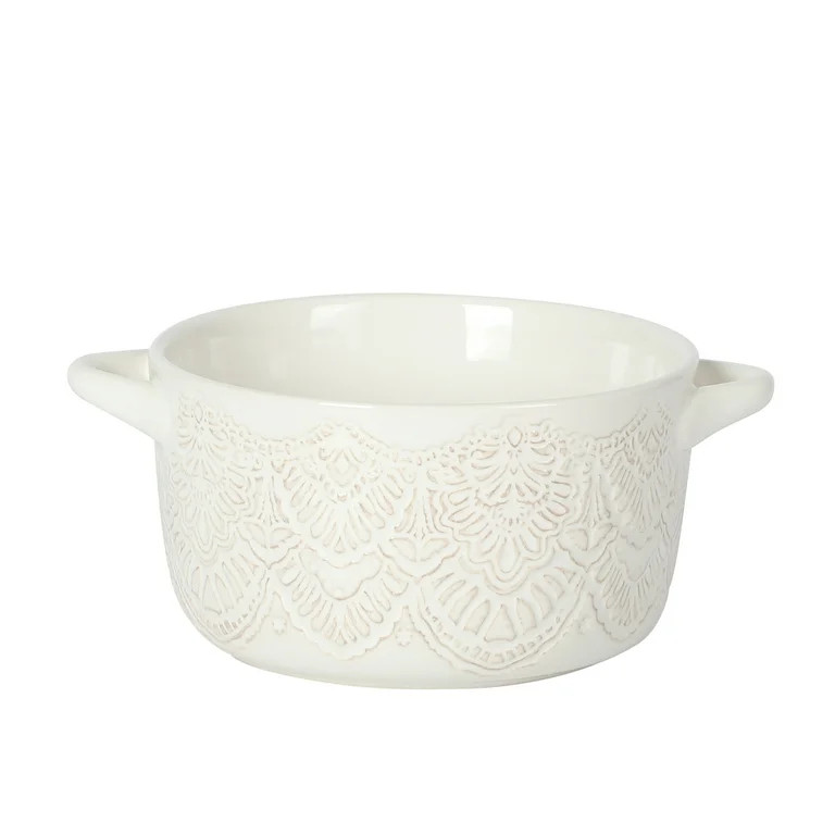 The Pioneer Woman 1QT Cocotte Casserole Baking Dish with Lid, Stoneware, Vintage Lace, Linen | Walmart (US)