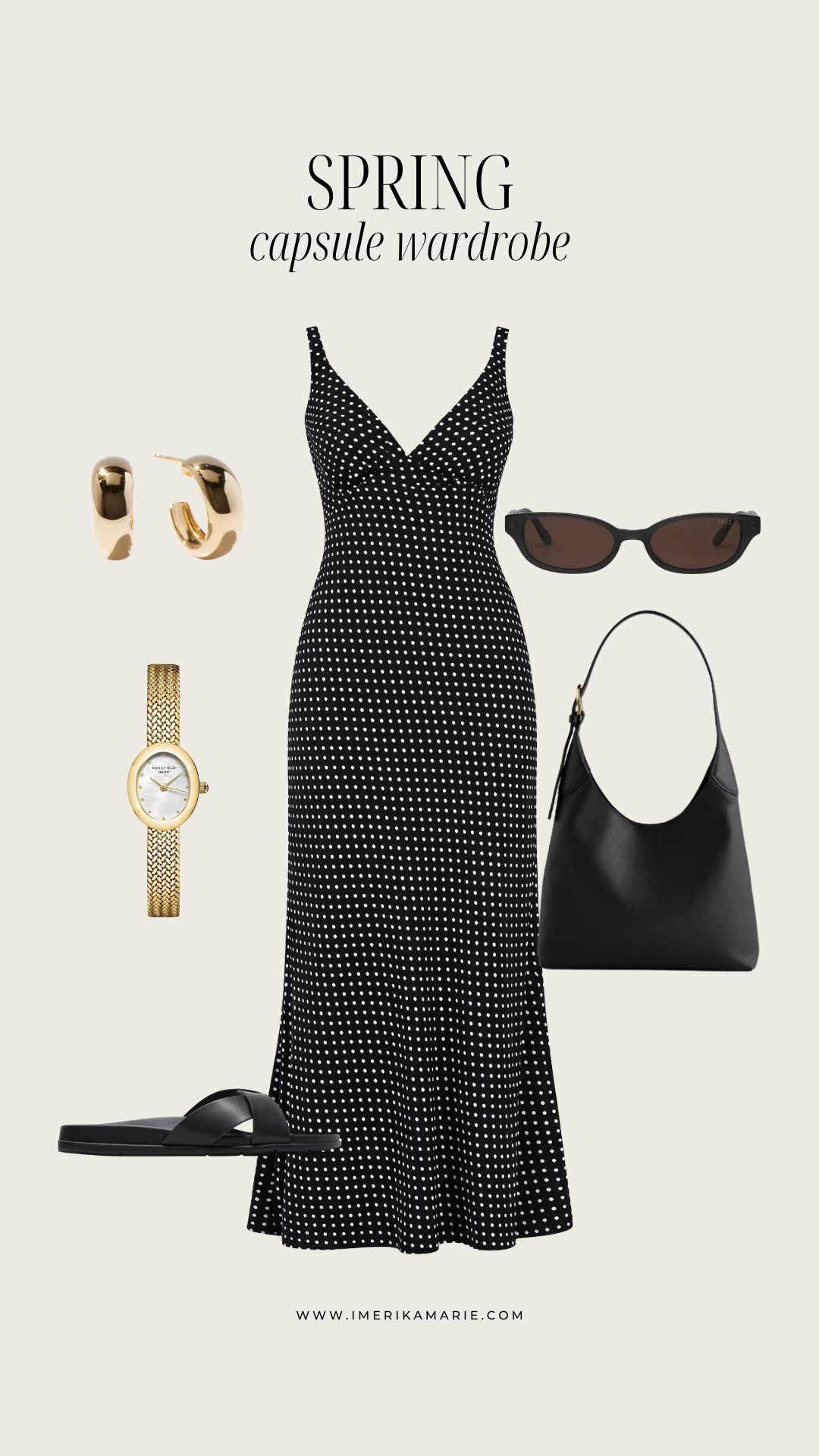 Spring Capsule Wardrobe Outfit

These are the kind of pieces you’ll reach for over and over — simple, versatile, and easy to style. Perfect for building a go-to spring wardrobe. Polka dot maxi dress featuring a black shoulder bag and black sandals. 

 

#LTKootd #LTKSeasonal