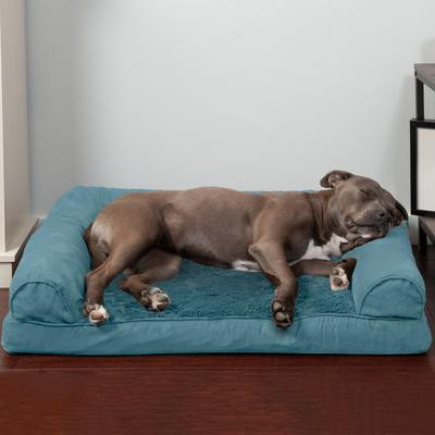 FurHaven Plush & Suede Orthopedic Sofa Cat & Dog Bed, Deep Pool, Large | Chewy