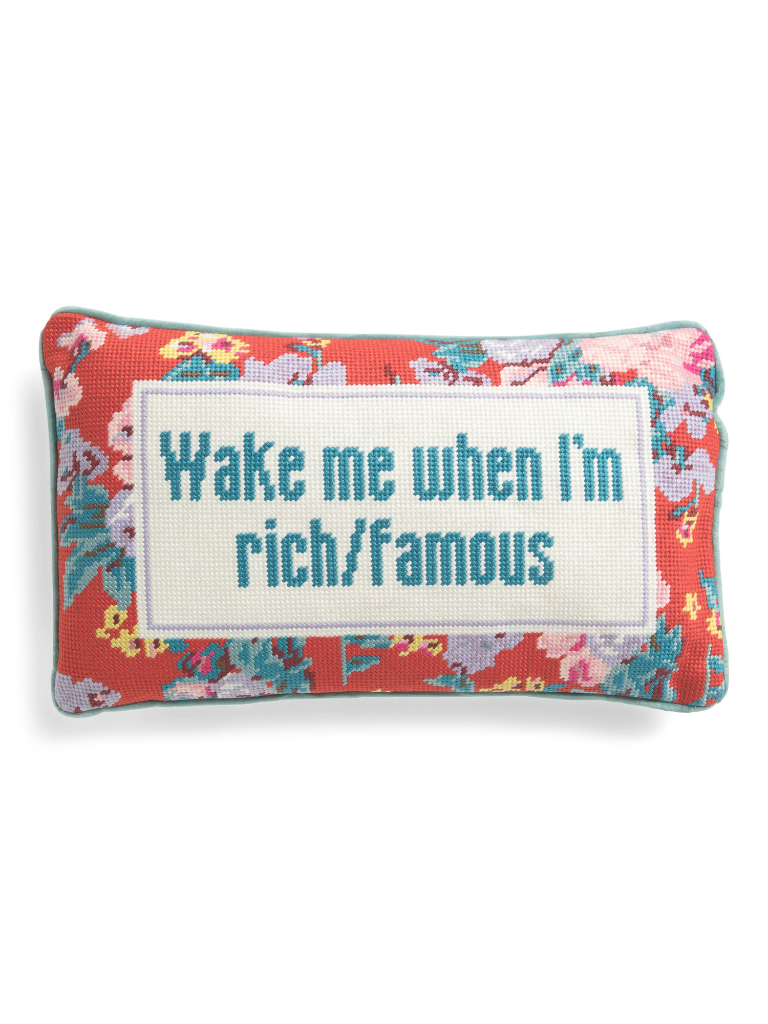 9x15 Rich And Famous Needlepoint Pillow | TJ Maxx