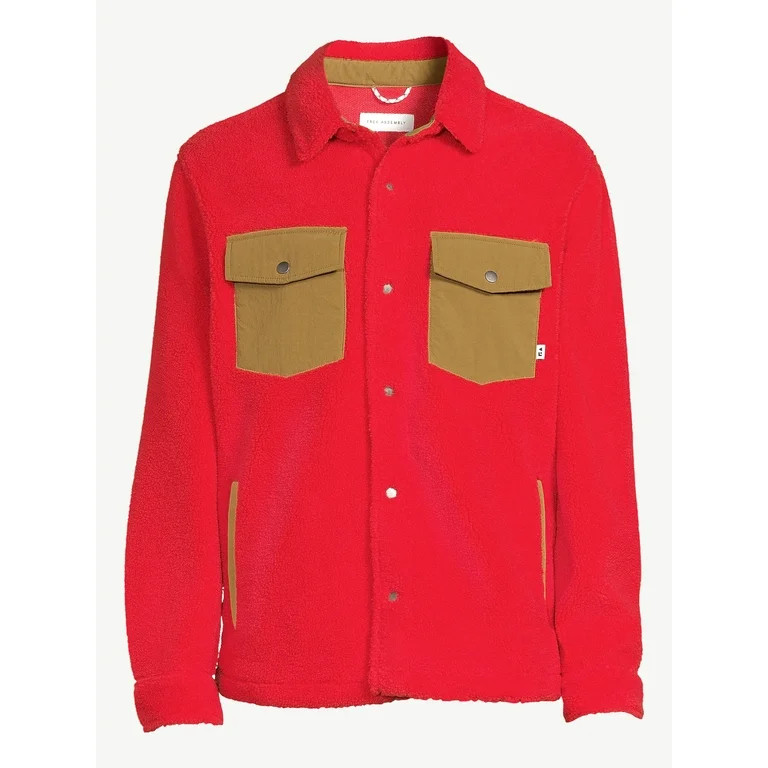 Free Assembly Men's Faux Sherpa Overshirt | Walmart (US)