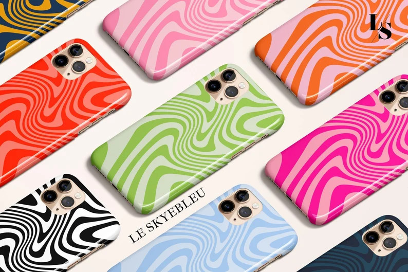 Funky Marble Swirl Phone Case for iPhone 13 Pro Max, iPhone 12, iPhone 11 Pro Max Case, Retro Gro... | Etsy (US)