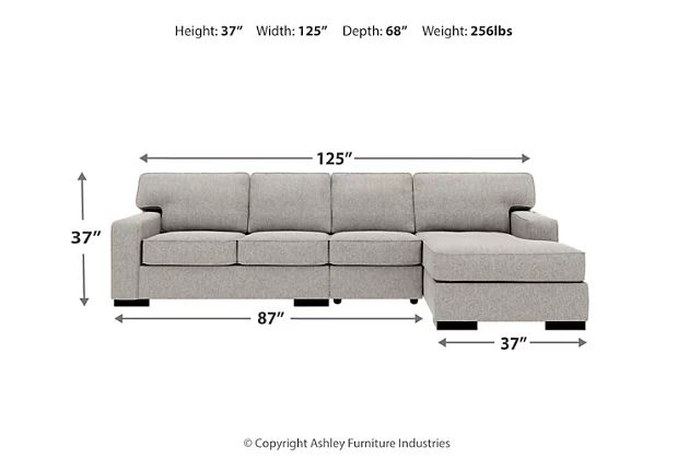 Ashlor Nuvella® 3-Piece Sectional with Chaise | Ashley Homestore