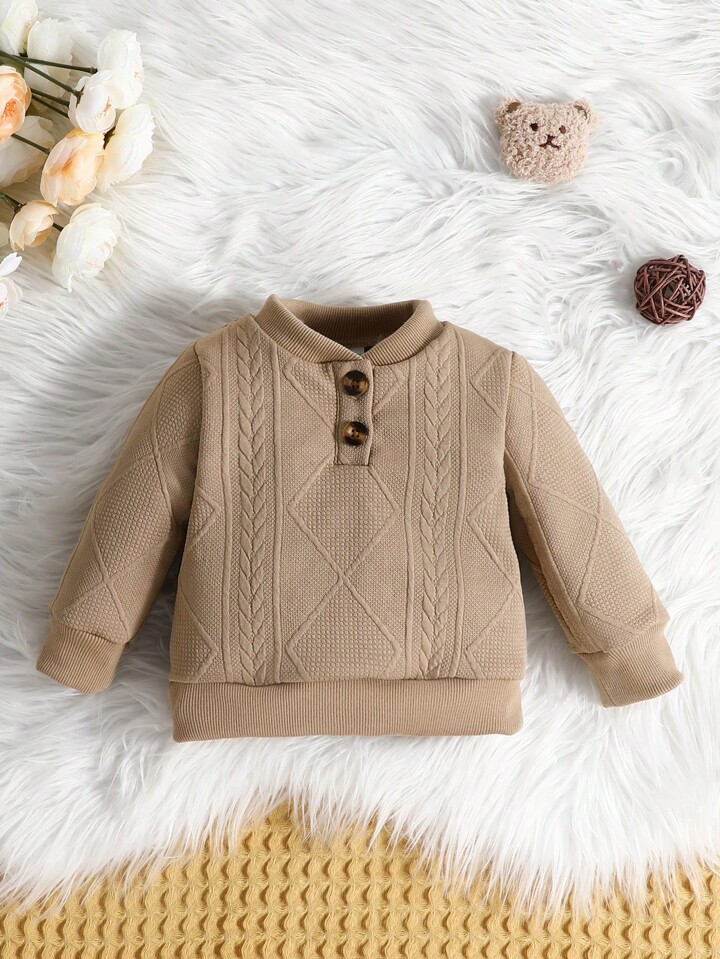 Baby Boys' Half Button Sweatshirt | SHEIN