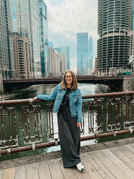 Out and about in Chicago in the best sweats ever. Tall girl friendly with a raw hem so they work for my short girlies too! …just chop them to the right length. I’m 5’8 and wear them high waisted with plenty of length. In a M. 

#LTKstyletip #LTKfindsunder50 #LTKtravel