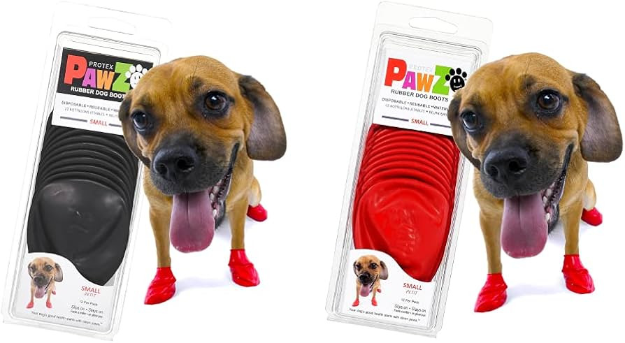 PawZ Dog Boots Small | 24 Booties Black and Red | Amazon (US)