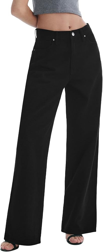 SGIVL Women's Adjustable Wasit Wide Leg Jeans Baggy High Waisted Jeans Y2K Casual Trendy Denim Pa... | Amazon (US)