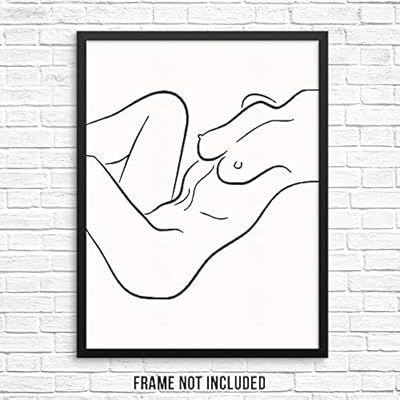 Abstract Woman's Body Shape Art Print Line Drawing Wall Poster 11"x14" UNFRAMED Modern Minimalist... | Amazon (US)