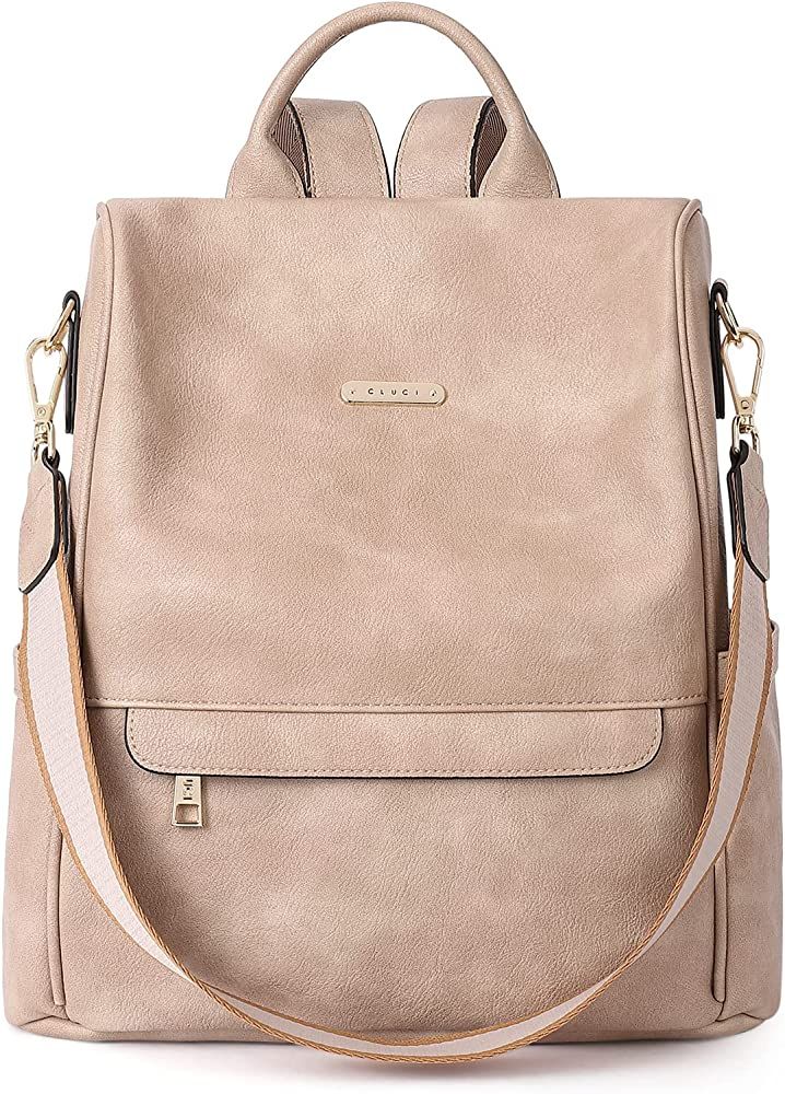 CLUCI Women Backpack Purse Fashion Leather Large Designer Travel Ladies College Shoulder Bags | Amazon (US)